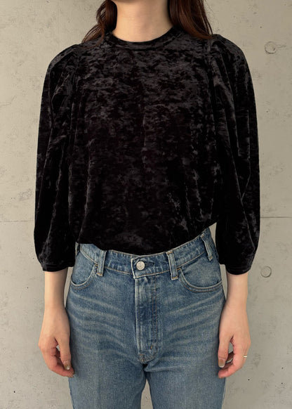【Oblada】SHIRRING VELOR TOPS