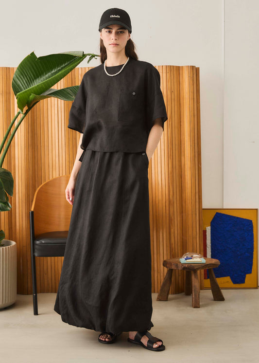 【Oblada】LINEN BALLOON SKIRT