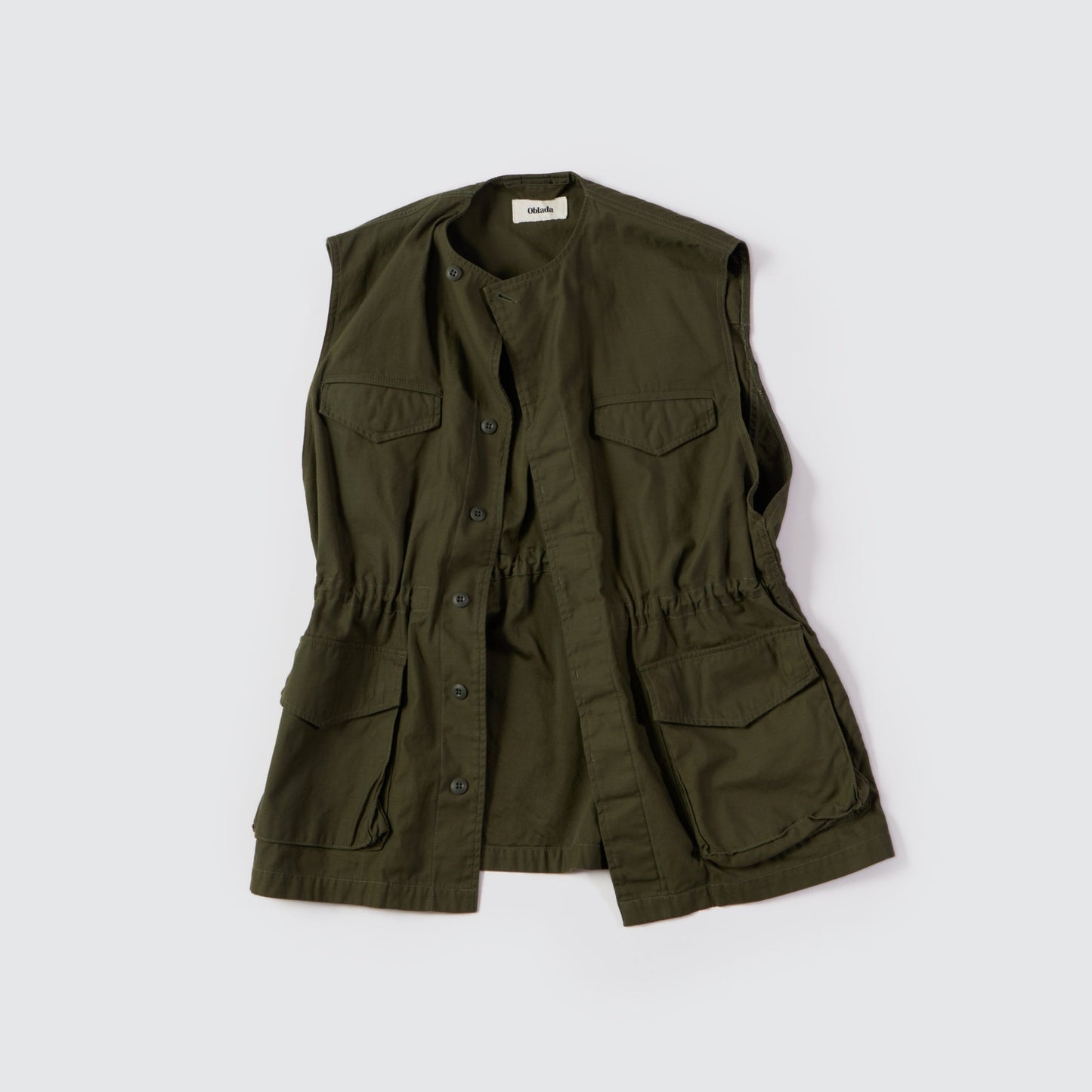 [Oblada] Sleeveless Military Jacket