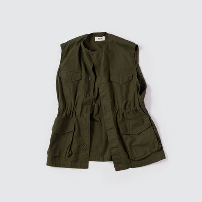 [Oblada] Sleeveless Military Jacket